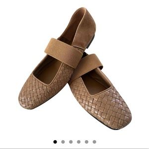 M. Gemi Tan Woven Leather Flats